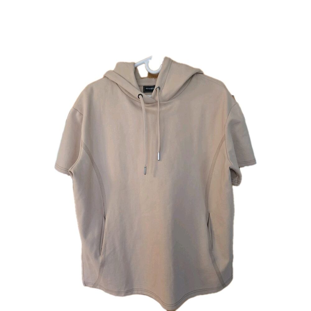 Manière De Voir Nude Short Sleeve Hooded Drawstring Hood Size 10 Shirt